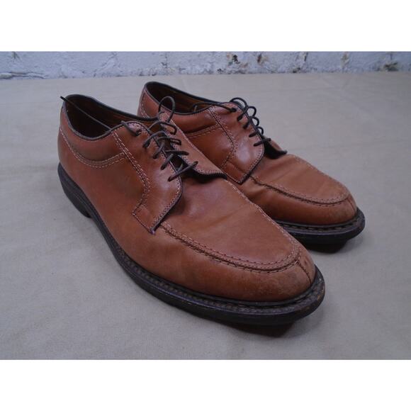 Allen Edmonds Shoes Mens 11 D Wilbert Brown Leather Derby Oxford Made in USA - Picture 1 of 11